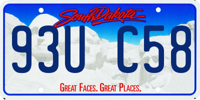 SD license plate 93UC58