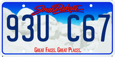 SD license plate 93UC67