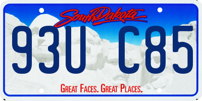 SD license plate 93UC85