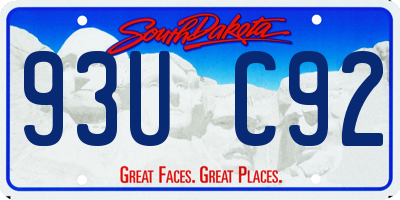 SD license plate 93UC92