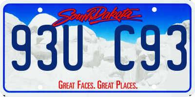 SD license plate 93UC93