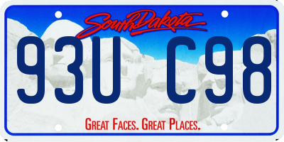 SD license plate 93UC98