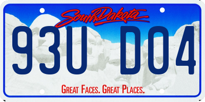 SD license plate 93UD04