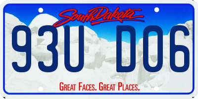 SD license plate 93UD06