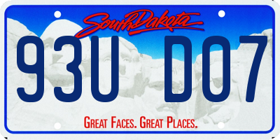 SD license plate 93UD07