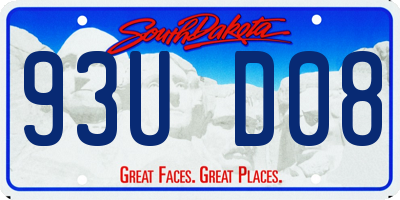 SD license plate 93UD08