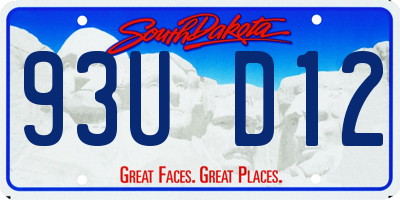 SD license plate 93UD12