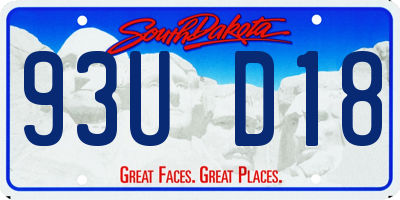 SD license plate 93UD18