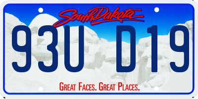SD license plate 93UD19