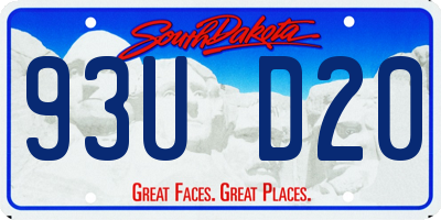 SD license plate 93UD20