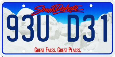 SD license plate 93UD31