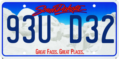 SD license plate 93UD32