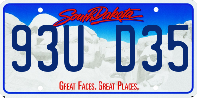 SD license plate 93UD35