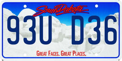 SD license plate 93UD36
