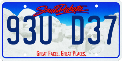 SD license plate 93UD37