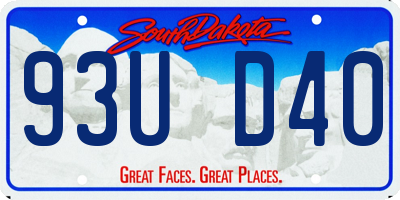 SD license plate 93UD40