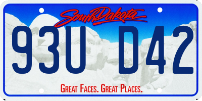 SD license plate 93UD42