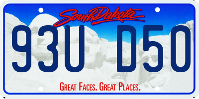 SD license plate 93UD50