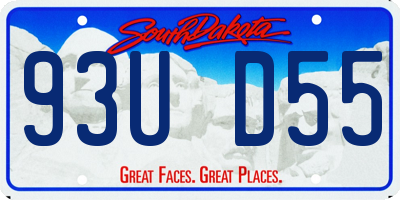 SD license plate 93UD55