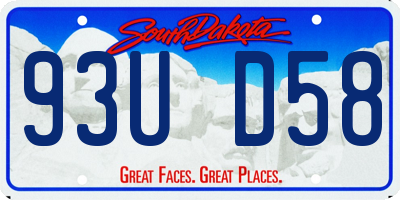 SD license plate 93UD58