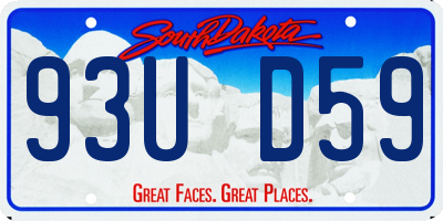 SD license plate 93UD59