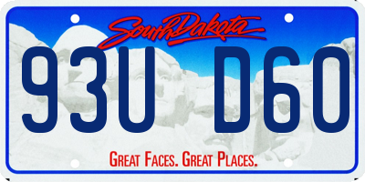 SD license plate 93UD60