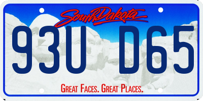 SD license plate 93UD65