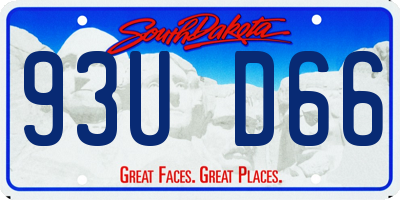 SD license plate 93UD66