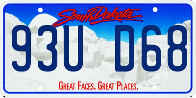 SD license plate 93UD68
