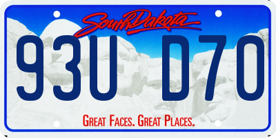 SD license plate 93UD70