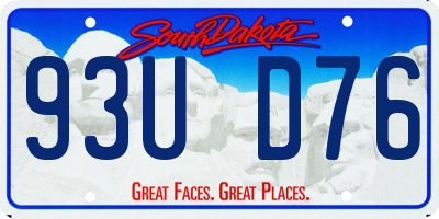 SD license plate 93UD76