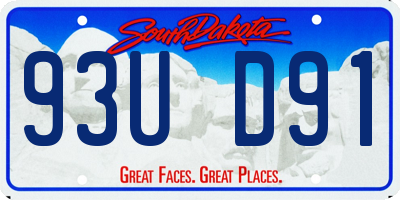 SD license plate 93UD91