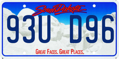 SD license plate 93UD96