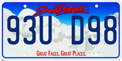 SD license plate 93UD98