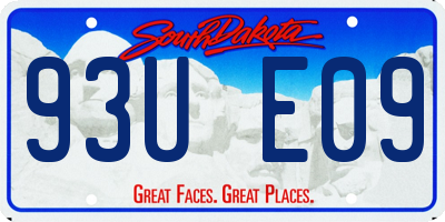 SD license plate 93UE09