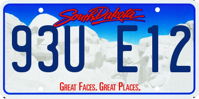 SD license plate 93UE12