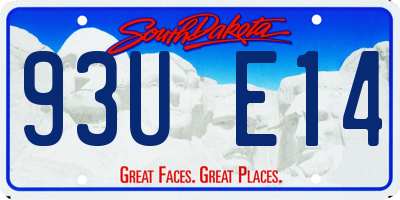 SD license plate 93UE14