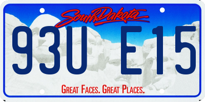 SD license plate 93UE15