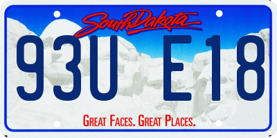 SD license plate 93UE18