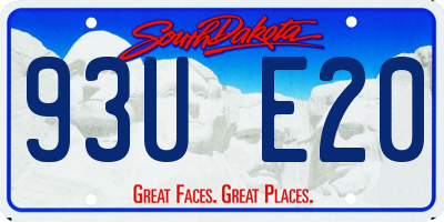 SD license plate 93UE20