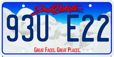 SD license plate 93UE22