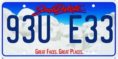 SD license plate 93UE33