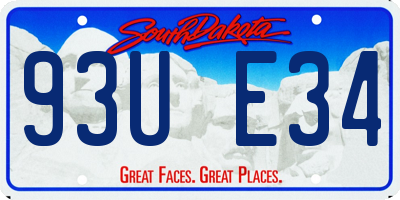SD license plate 93UE34