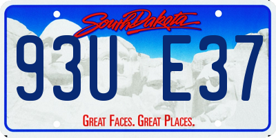 SD license plate 93UE37