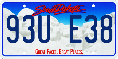 SD license plate 93UE38