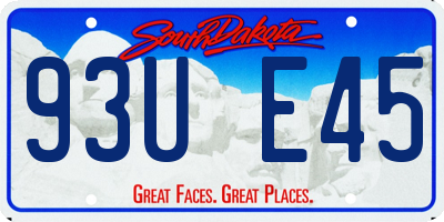 SD license plate 93UE45