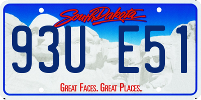 SD license plate 93UE51