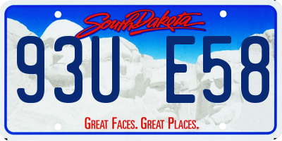 SD license plate 93UE58