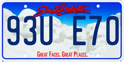 SD license plate 93UE70