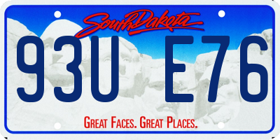 SD license plate 93UE76